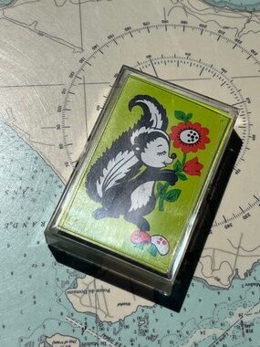 Vintage 1976 On the Move Skunk with Flowers Card Deck